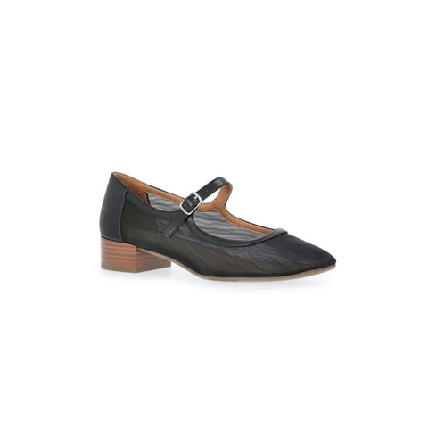 Women's Mesh Block Heel Mary Jane Shoes