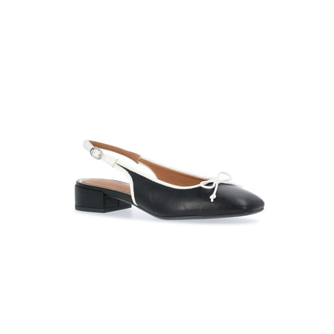 Women's Slingback Block Heel Shoes with Front Bow
