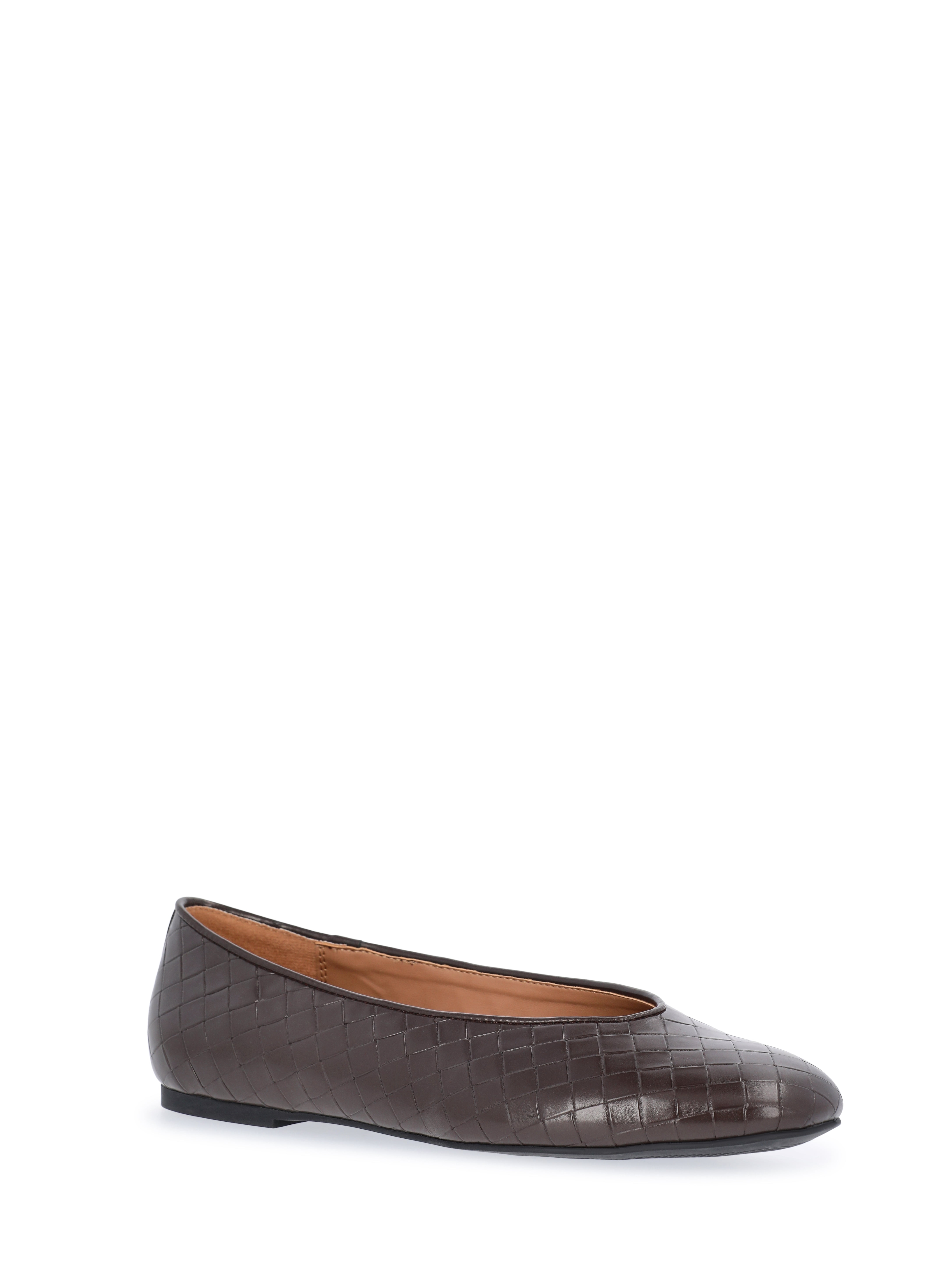 Free Assembly Women's Faux Leather Basketweave Textured Flats, Sizes 6-11