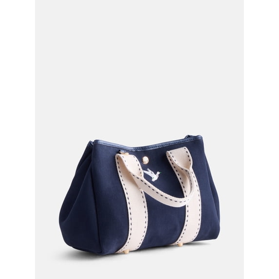 Free Assembly Women's Mini Canvas Tote Bag, Navy
