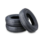 FREE COUNTRY Heavy Duty Trailer Tire ST 205/75R15 10 Ply Load Range E Steel Belted Radial w/Scuff Guard, Set 3