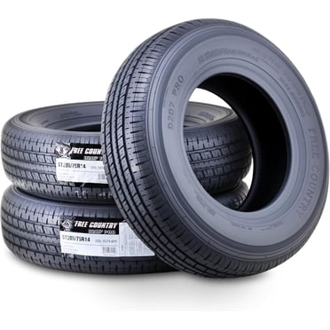 FREE COUNTRY ST205/75R14 Trailer Tires – 8-Ply Load Range D W/ Scuff Guard – Set Of 3