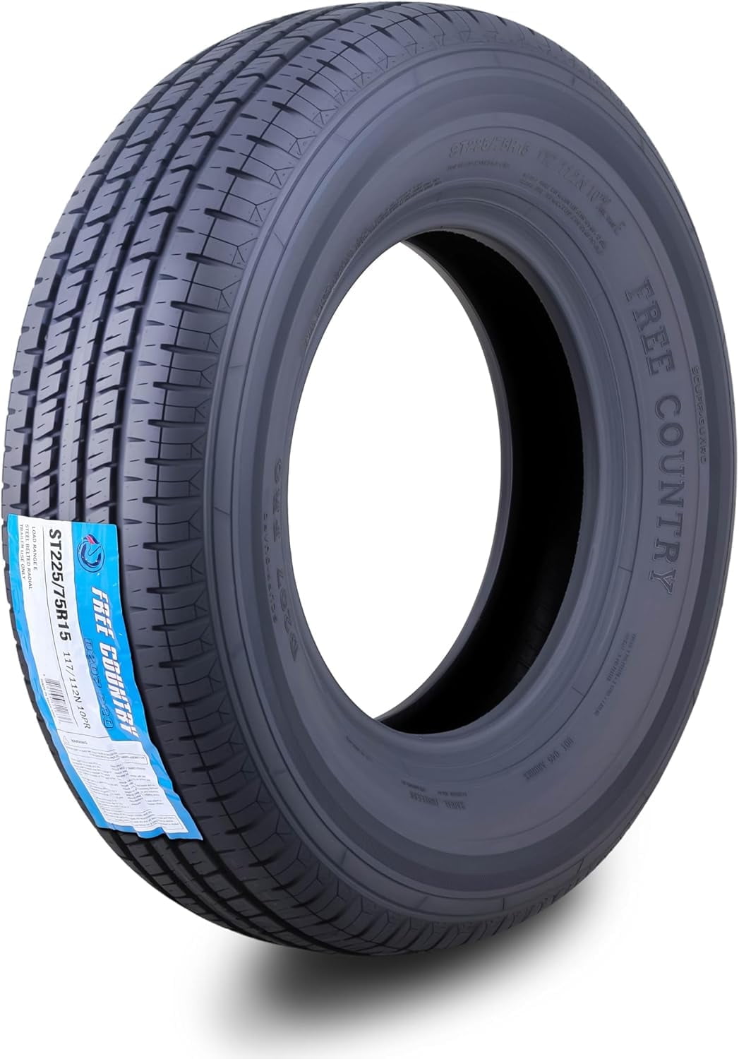 Free Country ST 225/75R15 Radial 10PR Load Range E w/ Side Scuff Guard Trailer Tire Simolary simolary.com