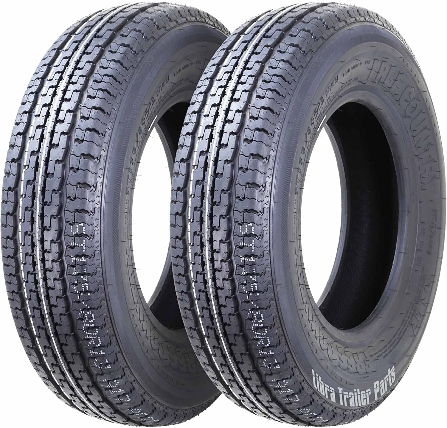 Set 4 FREE COUNTRY Premium Trailer Tires ST185/80R13 8PR LR D w/Side