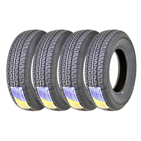 Set of 4 FREE COUNTRY Premium Trailer Tires ST 205/75R14 8PR Load Range D Steel Belted Radial w/Scuff Guard Sansujyuku sansujyuku.com
