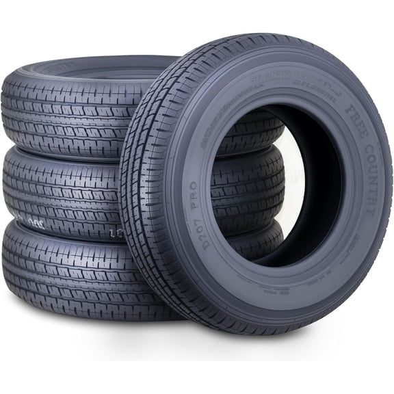 Free Country Premium ST 205/75R14 8PR Load Range D Steel Belted Radial w/Scuff Guard Trailer Tires, Set of 4