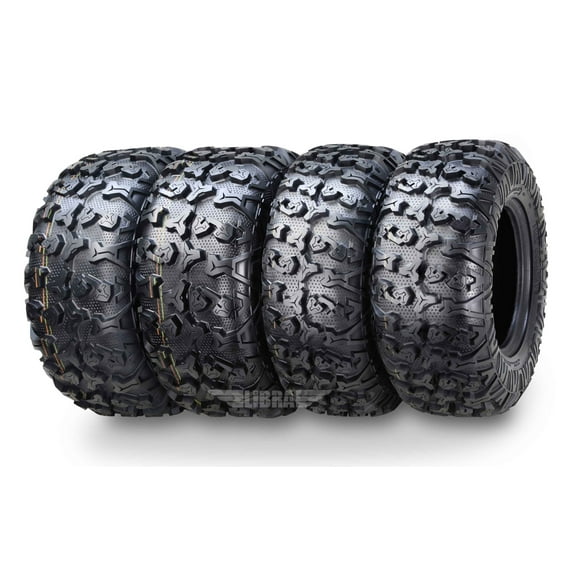 FREE COUNTRY Set 4 Premium ATV Tires 25x10-12 & 25x11-12 8PR w/Side Scuff Guard