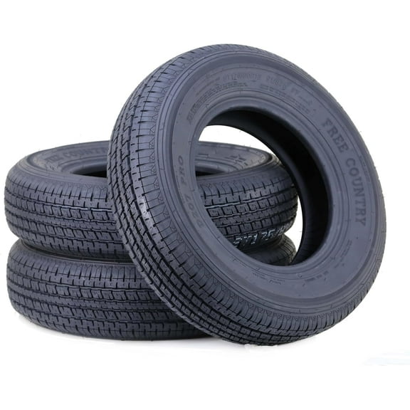 FREE COUNTRY Trailer Tires ST175/80R13 6PR Load Range C 87/91N w/Featured Scuff Guard, Set 3