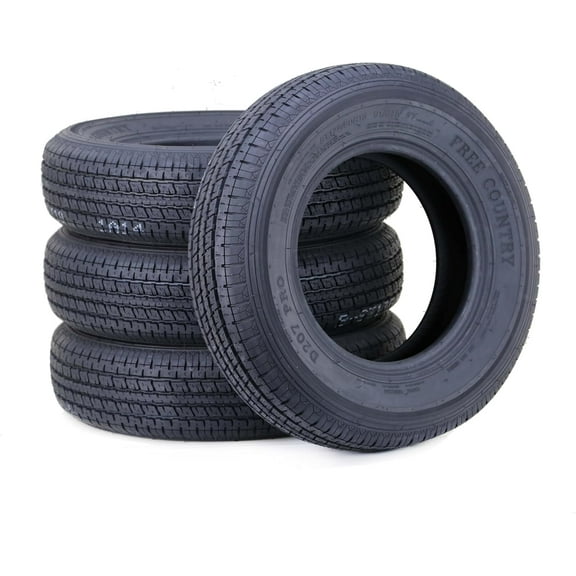 FREE COUNTRY Trailer Tires ST175/80R13 6PR Load Range C w/Scuff Guard 91/87N w/Featured Scuff Guard, Set 4