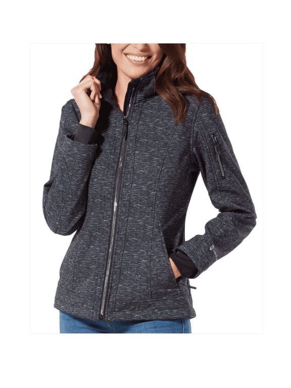 WOMENS SUPER SOFTSHELL JACKET, STRIATION BLACK, X-LARGE