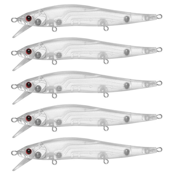 FREE FISHER Unpainted Jerkbait Fishing Lure Blanks with Eyes Blank Minnow Walleye Hard Lures Baits for Trout Bass Carp