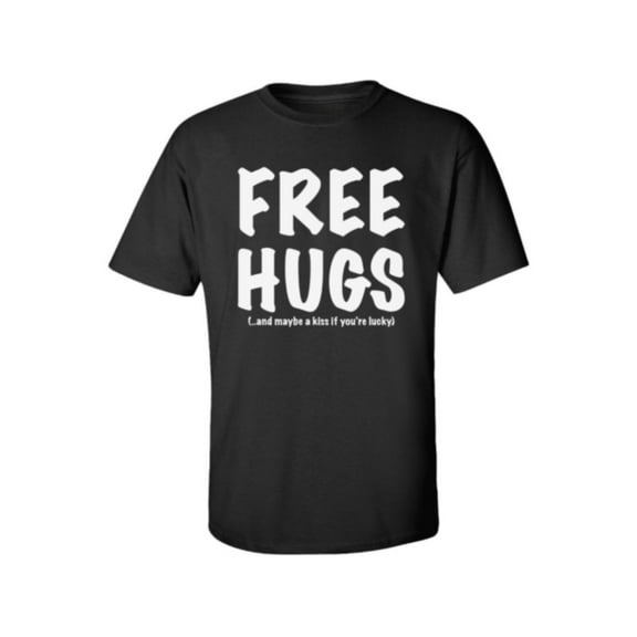 FREE HUGS Short Sleeve T-Shirt in Black - Adult