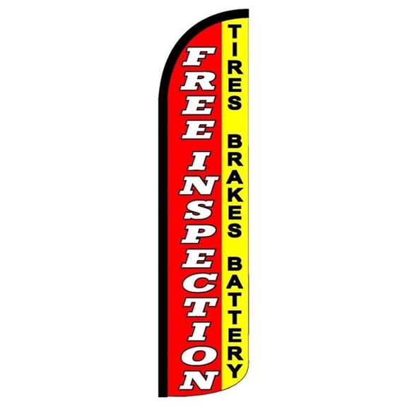 FREE INSPECTION (TIRE/BRAKES/BATTERY) Windless Flag (Hardware Not Included) |Advertisement /Business Flags | Feather Flag |