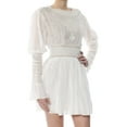 thumbnail image 1 of FREE PEOPLE $128 Womens Ivory Embroidered Bell Sleeve Mini A-Line Dress 2 B+B, 1 of 2