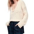 thumbnail image 1 of Free People Womens Knit Pullover Sweater, White, Large, 1 of 3