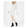 thumbnail image 1 of FREE PEOPLE Womens Beige Ruched Dolman Sleeve Turtle Neck Mini Dress  Size: S, 1 of 3