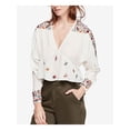 thumbnail image 1 of FREE PEOPLE $128 Womens New 1537 Ivory Ava Embroidered Blouse L B+B, 1 of 5