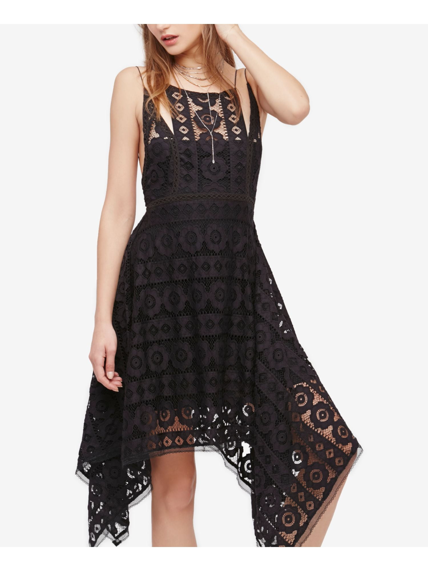 Free People Just Like Honey Lace Dress - Black