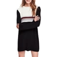 thumbnail image 1 of Free People Womens Colorblock Sweater Dress, Black, Large, 1 of 4