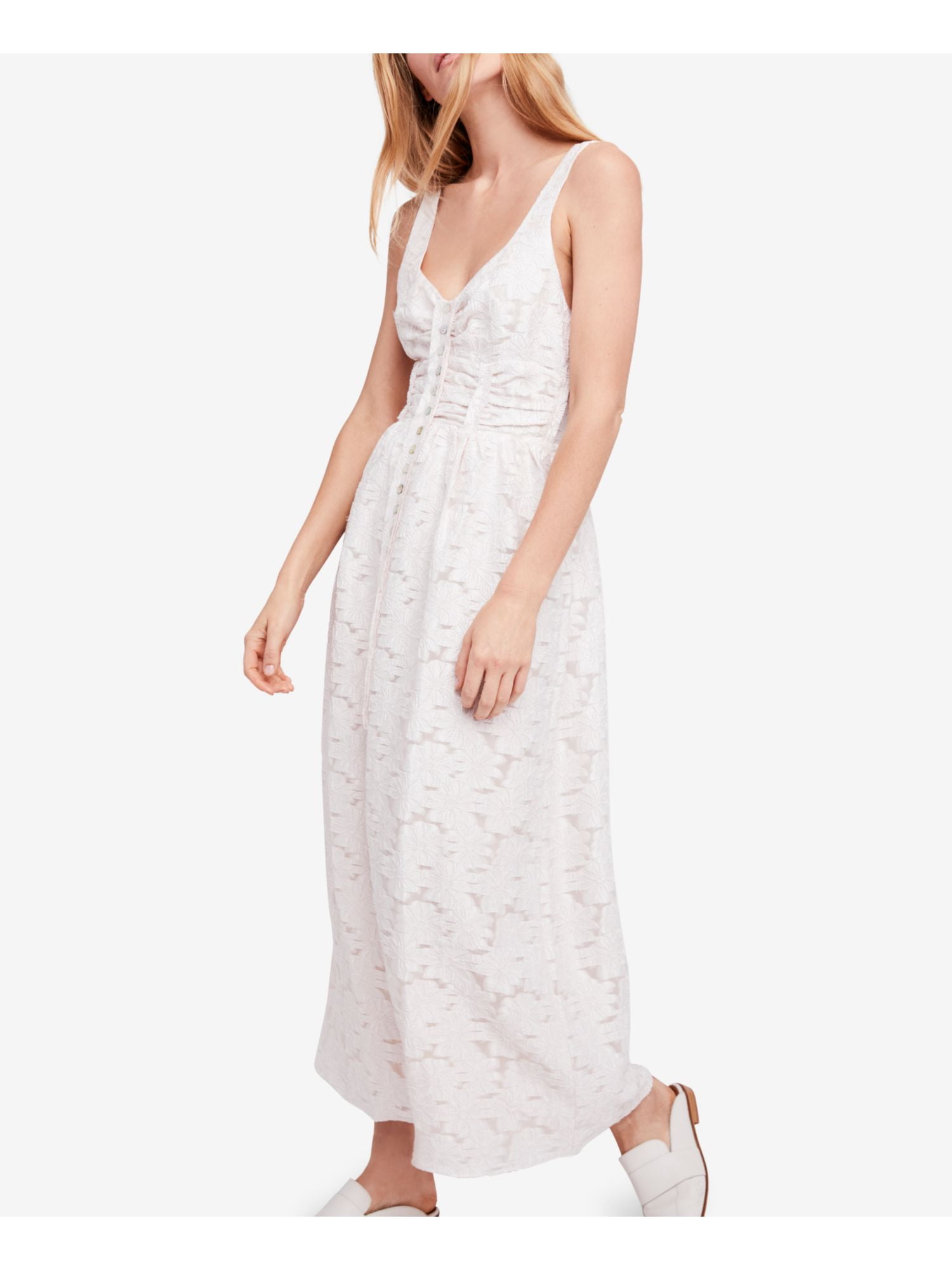 FREE PEOPLE $300 1676 Ivory Printed Ruched V Neck Maxi Empire Waist Dress 8 B+B - Walmart.com FREE PEOPLE $300 1676 Ivory Printed Ruched V Neck Maxi Empire Waist Dress 8 B+B - Walmart.com