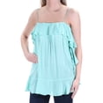 thumbnail image 1 of FREE PEOPLE $58 Womens New 1367 Aqua Square Neck Top XS B+B, 1 of 2