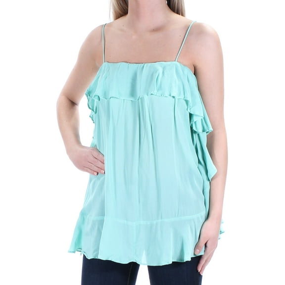 FREE PEOPLE $58 Womens New 1367 Aqua Square Neck Top XS B+B