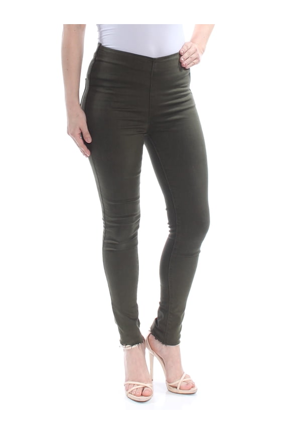 $58 Womens New 1538 Green Easy Goes It Raw Hem Jeans 31 Waist B+B