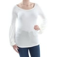 thumbnail image 1 of FREE PEOPLE $68 Womens New 1743 Ivory Long Sleeve Scoop Neck Top S B+B, 1 of 2