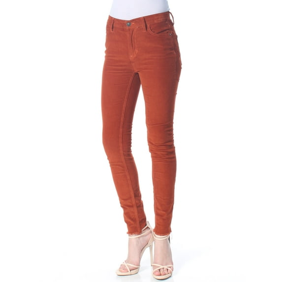 FREE PEOPLE Womens Brown Corduroy Skinny Jeans Size: 26 Waist