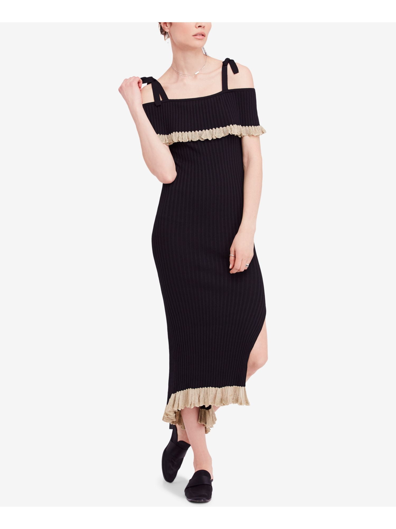 FREE PEOPLE Womens Black Cold Shoulder Ribbed Sweater Dress S - Walmart.com FREE PEOPLE Womens Black Cold Shoulder Ribbed Sweater Dress S - Walmart.com