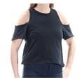 thumbnail image 1 of FREE PEOPLE Womens Black Short Sleeve Jewel Neck Casual Top L, 1 of 2