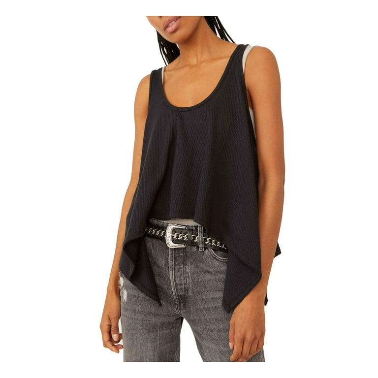 FREE PEOPLE Womens Black Sleeveless Scoop Neck Tank Top M