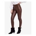 thumbnail image 1 of FREE PEOPLE Womens Brown Faux Fur High Waist Casual Pants 24 Waist, 1 of 4