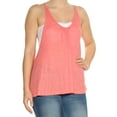 thumbnail image 1 of FREE PEOPLE Womens Coral Racerback Sleeveless Scoop Neck Intimates Top  Size S, 1 of 2