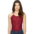 thumbnail image 1 of FREE PEOPLE Womens Maroon Spaghetti Strap Jewel Neck Intimates Body Suit Top L, 1 of 2