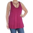 thumbnail image 1 of FREE PEOPLE Womens New 1517 Maroon Amelia Cut Out Sleeveless Tank Top S B+B, 1 of 2