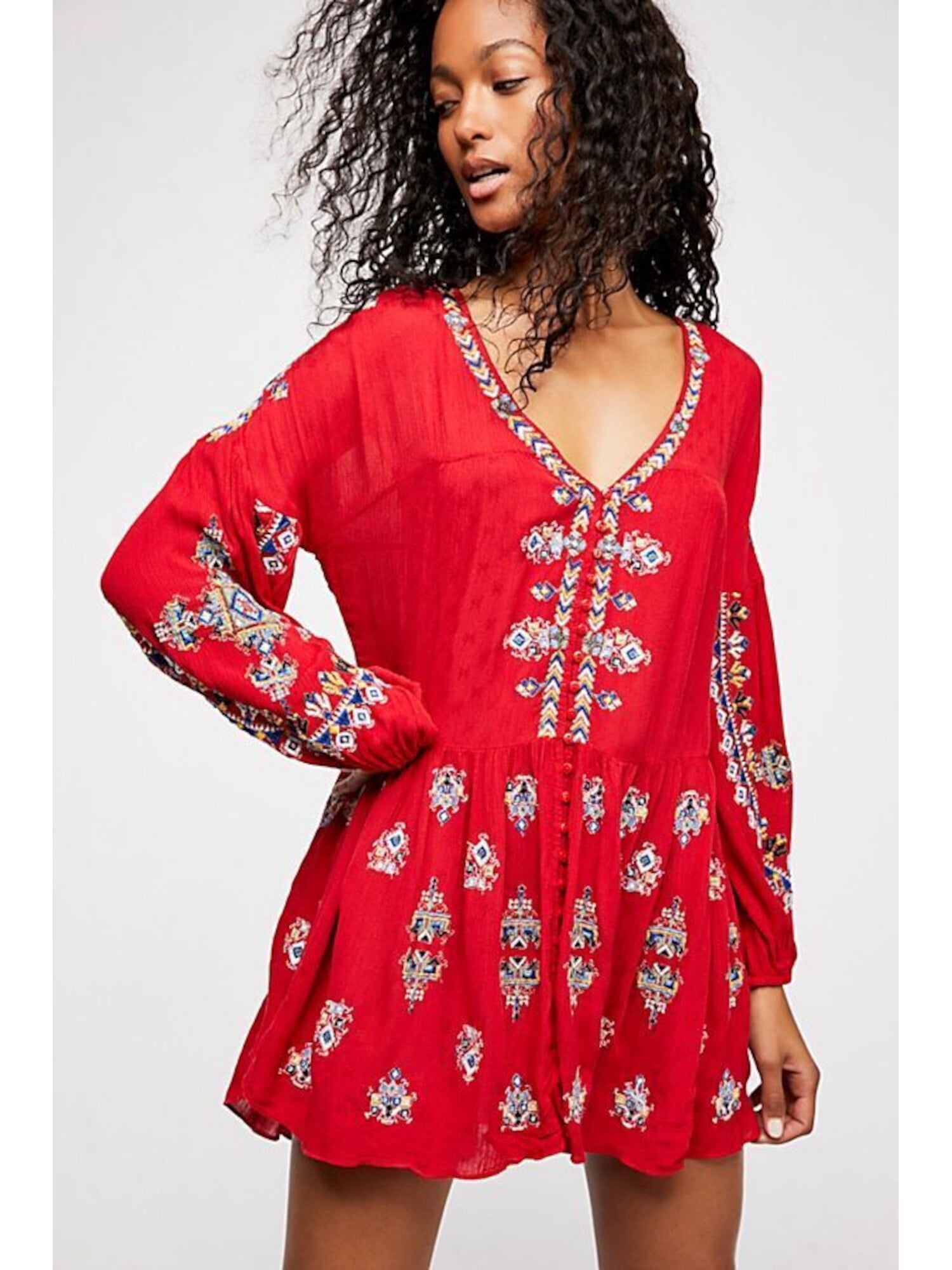 free people embroidered v dress Elegant A-line Wedding Dress with Embroidered Pearls