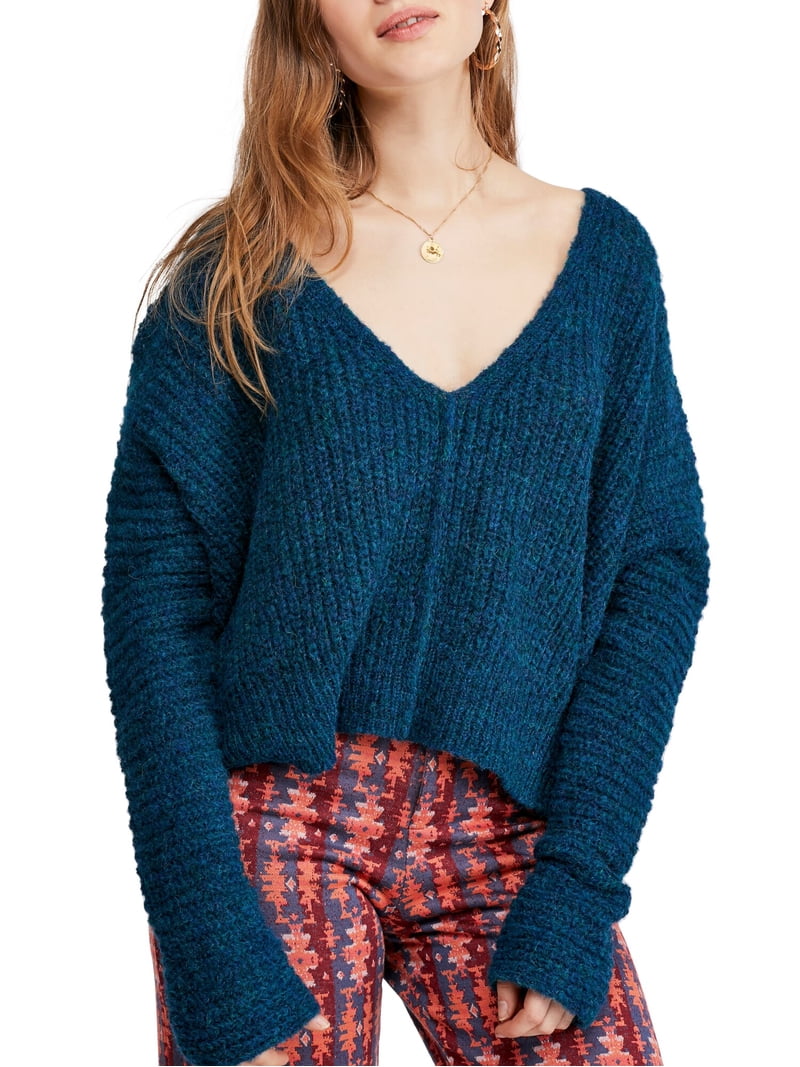 Free People Women's Wonderful Pullover - 100% Cotton, Drop Shoulder, Puffy Sleeves, Relaxed Fit