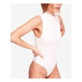 thumbnail image 1 of FREE PEOPLE Womens White Textured Mock Neck Sleeveless Body Suit Top M, 1 of 3