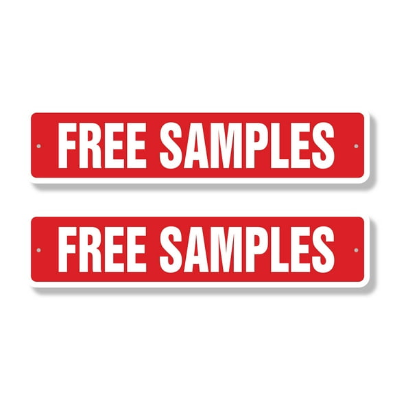 FREE SAMPLES Classic Street Sign (2 Pack) giveaways sampler consumer product freebie Road Sign | 4" X 18" Plastic Address Sign