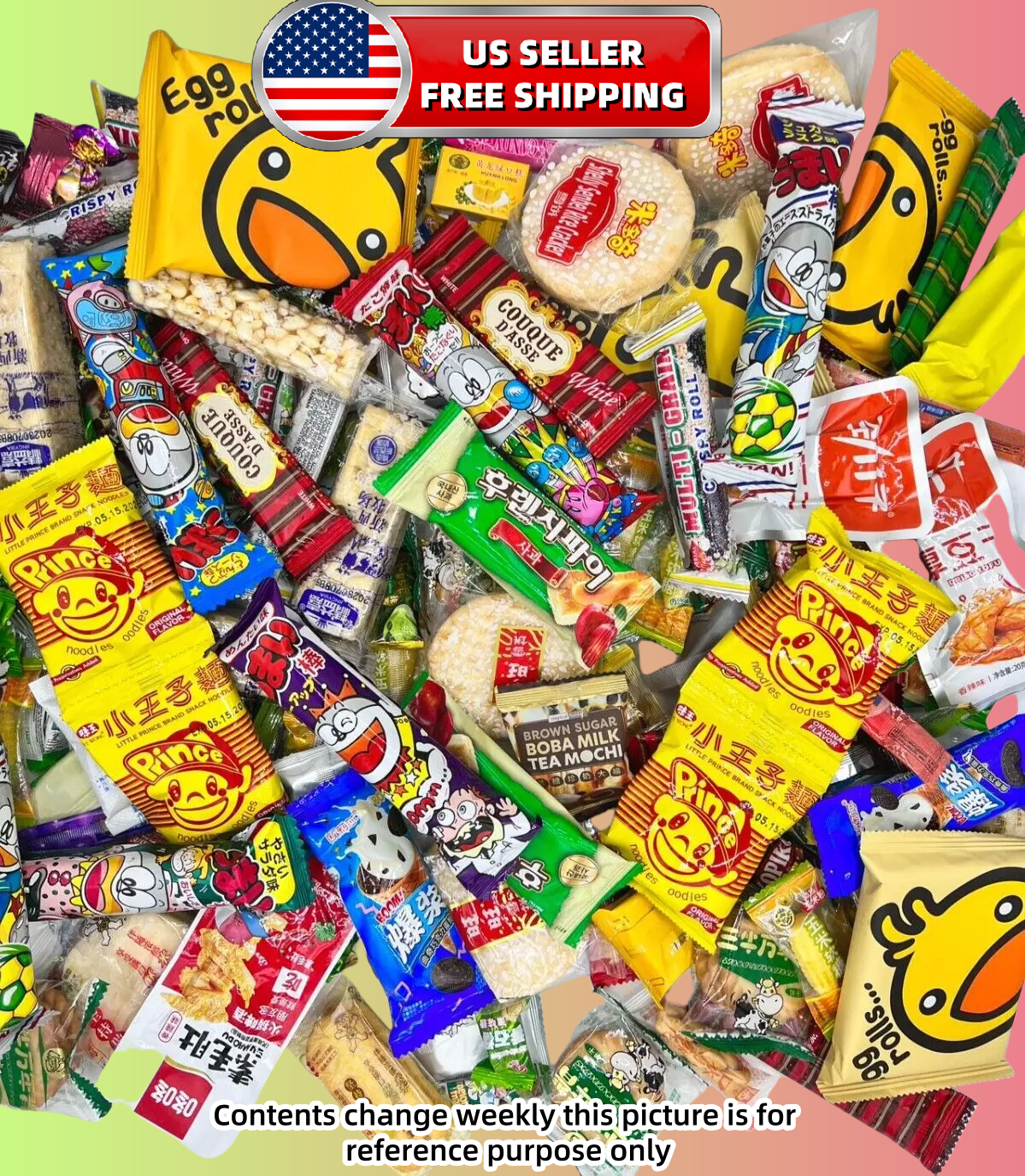 FREE SHIP-40 Piece Variety Asian Snack Box Japanese Korean Chinese, Asian Treats