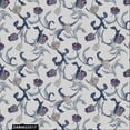 thumbnail image 1 of Stylish Fabric 44 in 100% Cotton Floral Flowers Sewing & Craft Fabric, 1 Yard, Blue-Navy-Plum., 1 of 2