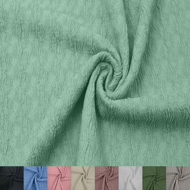 FREE SHIPPING!!! 60" Wide-Crinkled Florence Textured-Polyester Spandex Stretch Fabric by The Yard-for Apparel, Accessories, Headbands, Drapery, Decorations, and DIY Projects, Deep Spa