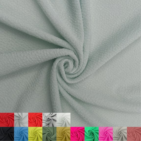 Stylish Fabric 60" Poly Spandex Blend Jacquard Knit Solid Print Apparel Fabric 1 Yard By the Yard, Aqua