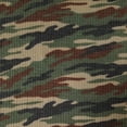 thumbnail image 1 of Army Green Brown Camouflage Waffle Brush Poly Rayon Spandex Knit Fabric, By the Yard, 1 of 3