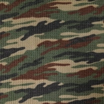 Army Green Brown Camouflage Waffle Brush Poly Rayon Spandex Knit Fabric, By the Yard