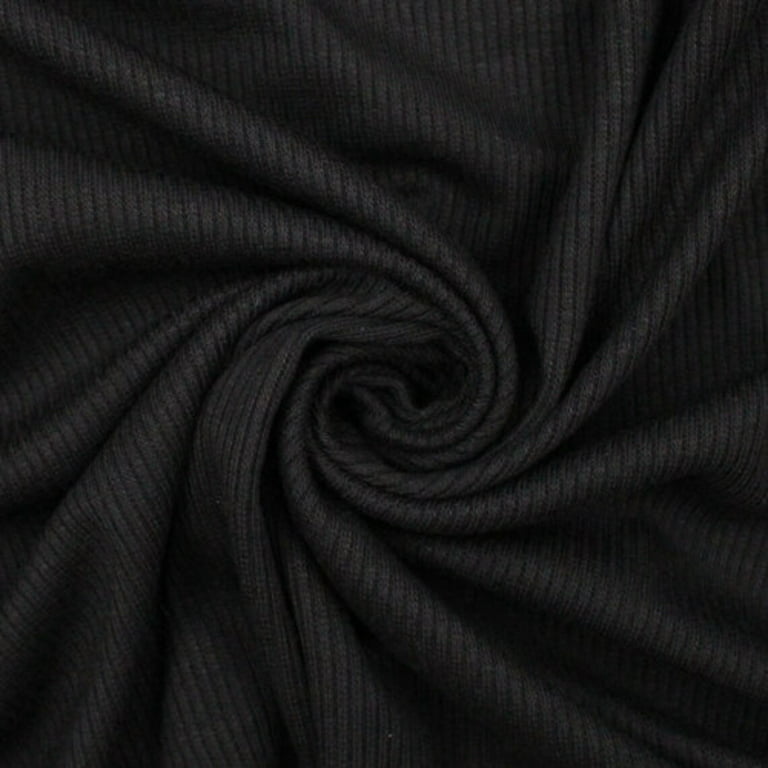 FREE SHIPPING!!! Black 2x1 Rib Knit Stretch Fabric, DIY Projects by the  Yard 