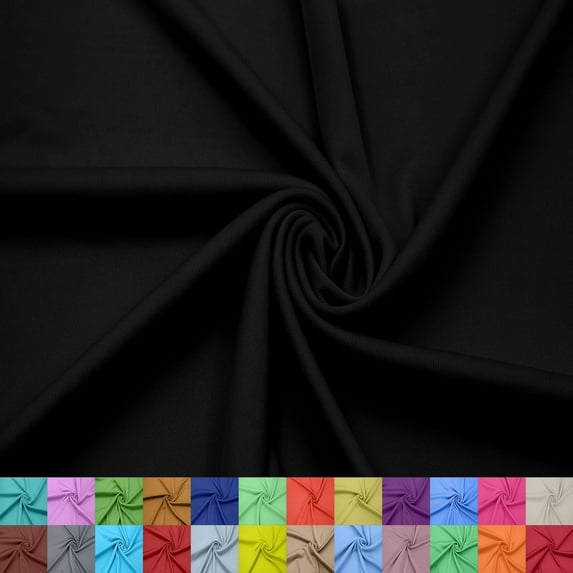 Stylish Fabric 60 in Solid Print Sewing & Craft Fabric, 36 Inches By the Yard, Black