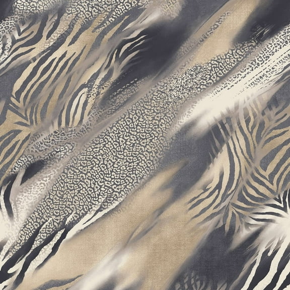 Stylish Fabric Animal Skin Printed Poly Moroccan Fabric, By the Yard, Black