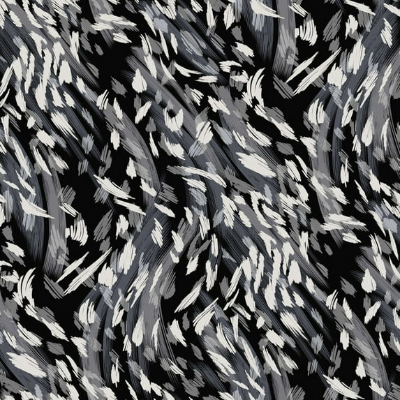 Stylish Fabric Black Silver Grey Animal Skin Pattern Pattern Printed on Poly Moroccan Fabric, DIY Projects by the Yard - Print Fabric